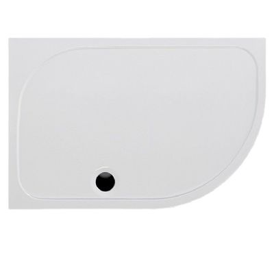 CORAM FLAT TOP WHITE STONE RESIN 1200mm x 800mm x 50mm R/H OFFSET QUADRANT SHOWER TRAY, YAQ128RWHI